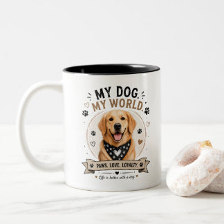 Taza Bicolor Amor y Lealtad de Golden Retriever