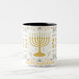 Taza Bicolor Amor y luz | Familia Hanukkah Happy simple