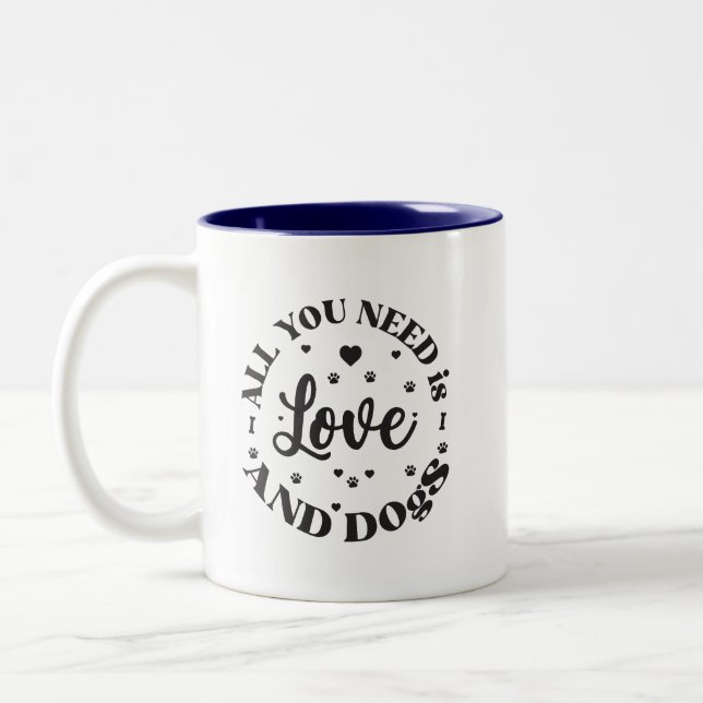 Taza Bicolor "Amor y perros" Tema (Izquierda)