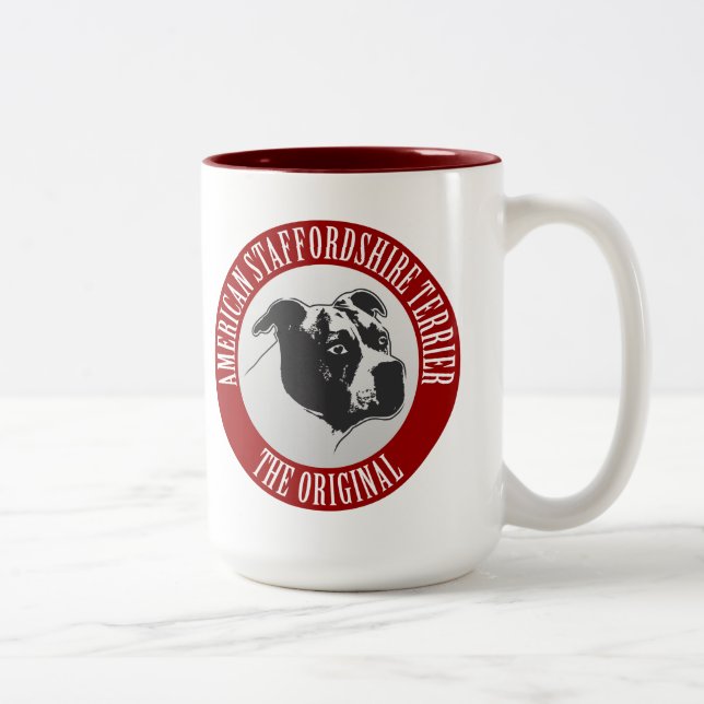 Taza Bicolor AmStaff BOY 3 hablas circle, taza, Cup/ (Derecha)