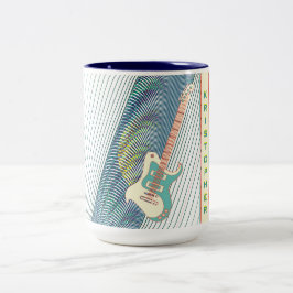 Taza Bicolor Añadir nombre a la guitarra eléctrica moderna Guay