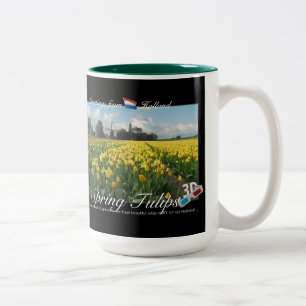 Taza Bicolor Anáglifo de la opinión del paisaje 3D de los