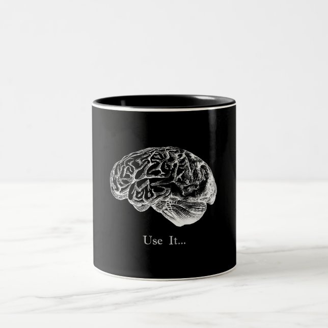 Taza Bicolor Anatomía del cerebro - utilícela (Centro)