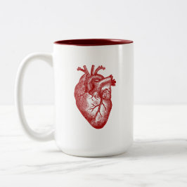 Taza Bicolor Anatomía del corazón del vintage