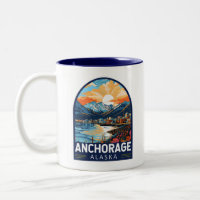 Anchorage Alaska Travel Art Emblem