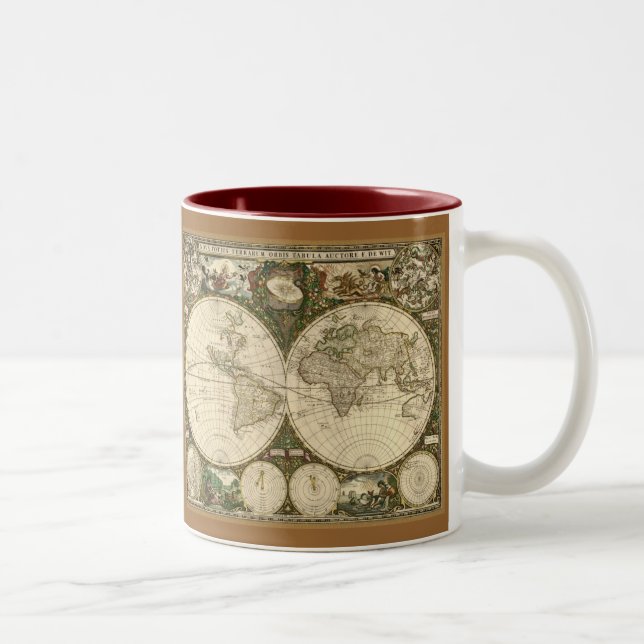 Taza Bicolor Anciana serie de mapas (Derecha)