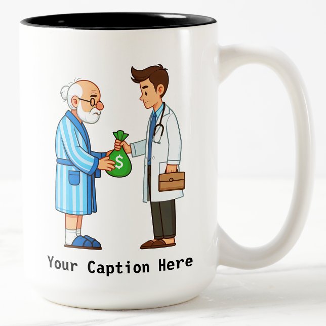 Taza Bicolor Anciano Pagando Deuda Médica (Subido por el creador)