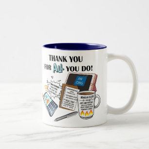 Taza Bicolor Ancianos - "¡Gracias por TODO lo que hacen!" 