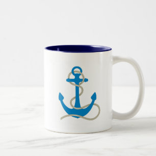Taza Bicolor ancla agua mar océano buzo nadar playa marina