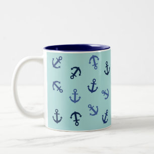 Taza Bicolor Anclas Verano