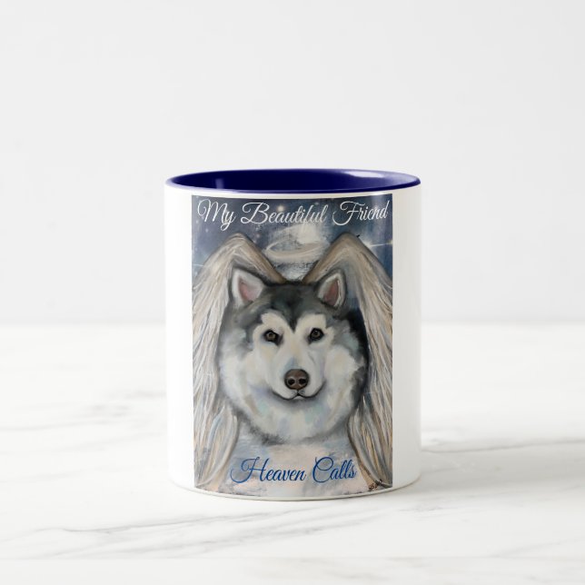 Taza Bicolor Ángel Alaskan Malamute (Centro)