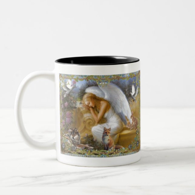 Taza Bicolor Ángel con los animales (Izquierda)