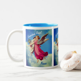 Taza Bicolor Ángel de la guarda y niño personalizado