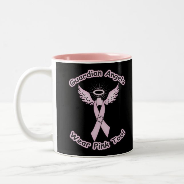 Taza Bicolor Ángel de protección de cinta rosada (Izquierda)