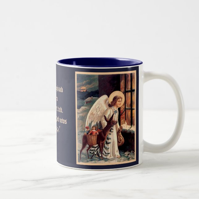 Taza Bicolor Ángel navidad con ciervo (Derecha)