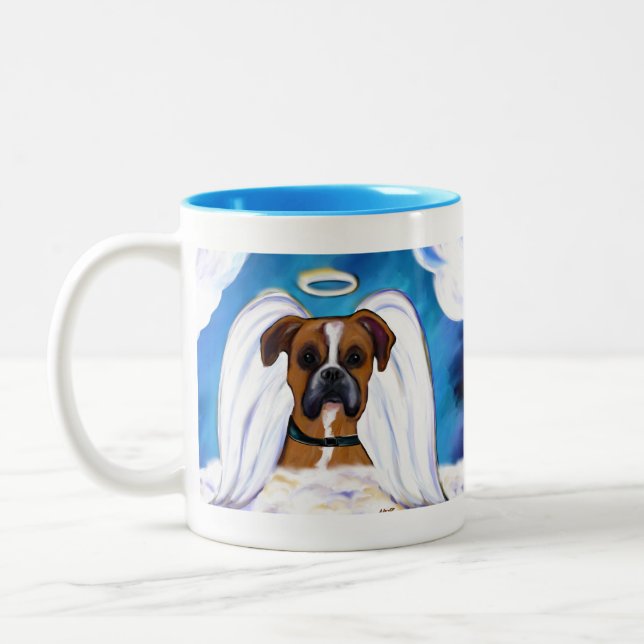Taza Bicolor Ángel Perro Boxer (Izquierda)