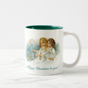 Taza Bicolor Ángeles del navidad del canto