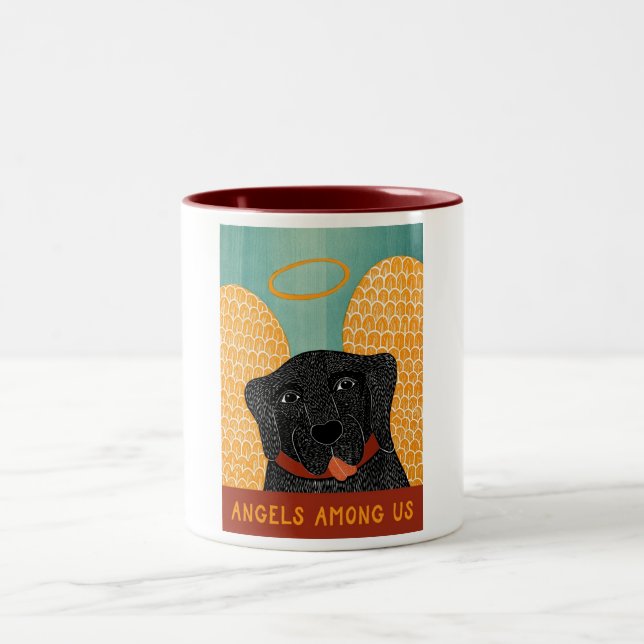 Taza Bicolor Ángeles negros de Angel Dog entre nosotros (Centro)