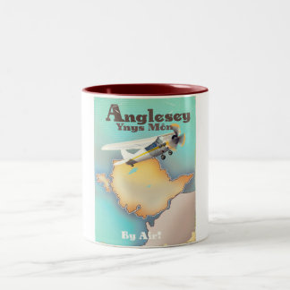 Taza Bicolor Anglesea, afiche de viaje de estilo vintage