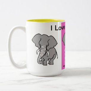 Taza Bicolor Animales africanos - Amo a los ELEFANTES - Vida sa
