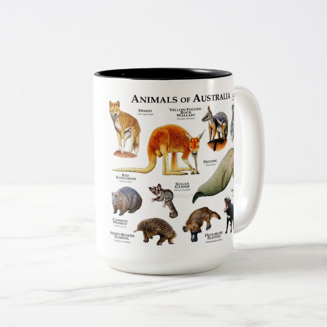 Taza Bicolor Animales de Australia  (Anverso derecho)