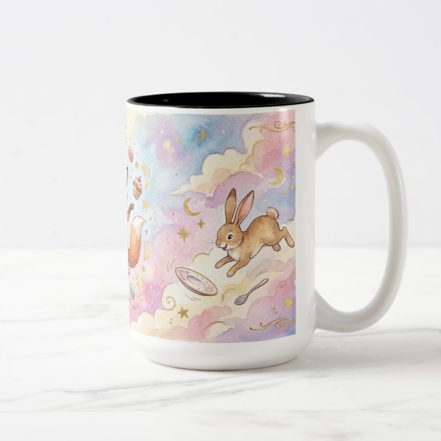 Taza Bicolor Animales de Fiesta de Té Caprichosos  (Derecha)