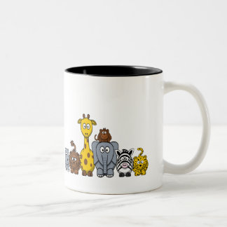 Taza Bicolor Animales de la jungla Personalizado