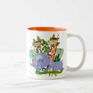 Taza Bicolor Animales de Safari Cute