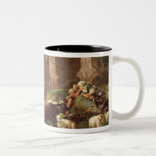 Taza Bicolor Animales del campo en un paisaje, 1685