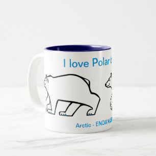 Taza Bicolor Animales salvajes - Me encantan los OSOS polares -