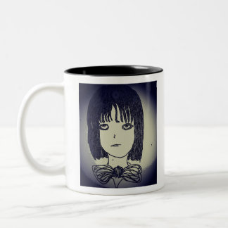 Taza Bicolor anime al chica manga de humor negro yaei dibujando