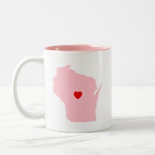 Taza Bicolor Aniversario de bodas en Wisconsin Rosa