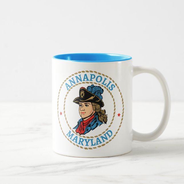 Taza Bicolor Annapolis Maryland Colonial (Derecha)