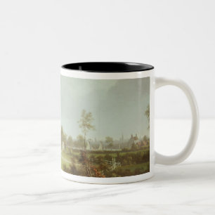 Taza Bicolor Annefield con Glasgow más allá, c.1800