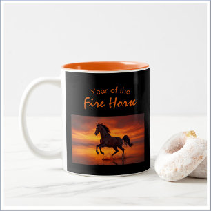 Taza Bicolor Año Astrológico Chino del Caballo de Fuego