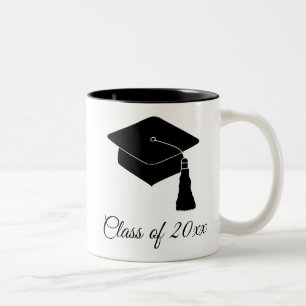 Taza Bicolor Año de clase minimalista de la clase Grad Cap