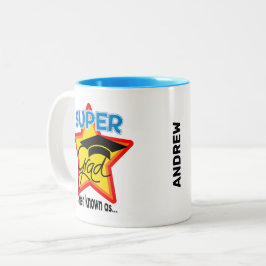 Taza Bicolor Año de foto editable por logotipo de Super Grad