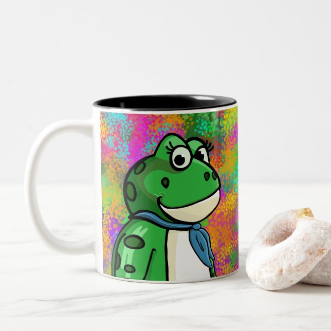 TAZA BICOLOR AÑO DE LA RANA (Con donut)