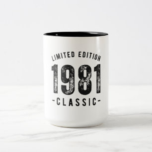 Taza Bicolor Año de nacimiento clásico de 1981