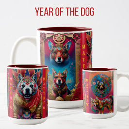 Taza Bicolor Año del DOG Art 3 diseños sorprendentes Cumpleaños