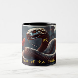 Taza Bicolor Año Nuevo Chino de la Serpiente Cumpleaños Zodiac
