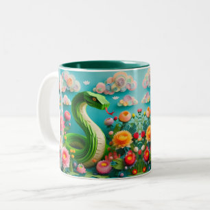 Taza Bicolor Año Nuevo Chino Serpiente verde 2025 2TM3