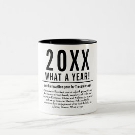 Taza Bicolor Año Simple En Revisión De La Típografía Moderna