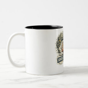 Taza Bicolor Ansiedad vs Realidad Camiseta divertida de salud m