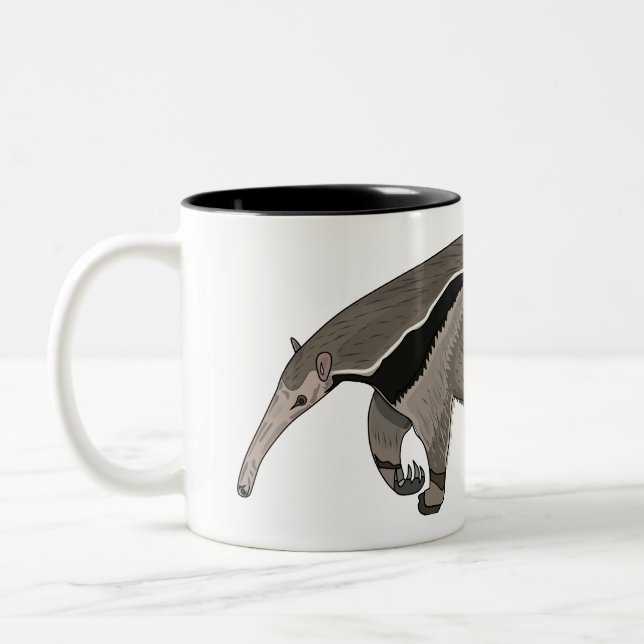 Taza Bicolor Anteater personalizado ilustracion (Izquierda)