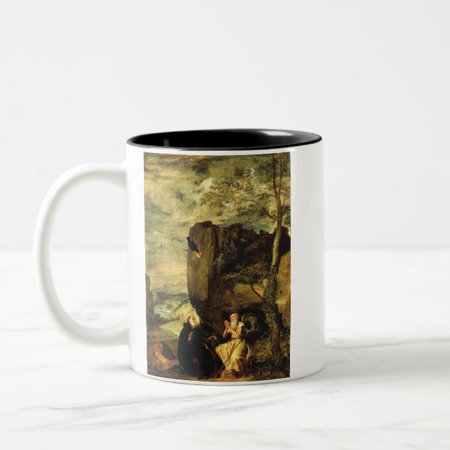 Taza Bicolor Anthony el Grande y Pablo de Tebas (Izquierda)