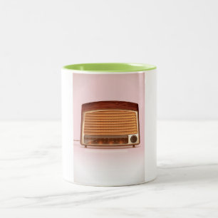 Taza Bicolor Antigua radio retro vintage planyer