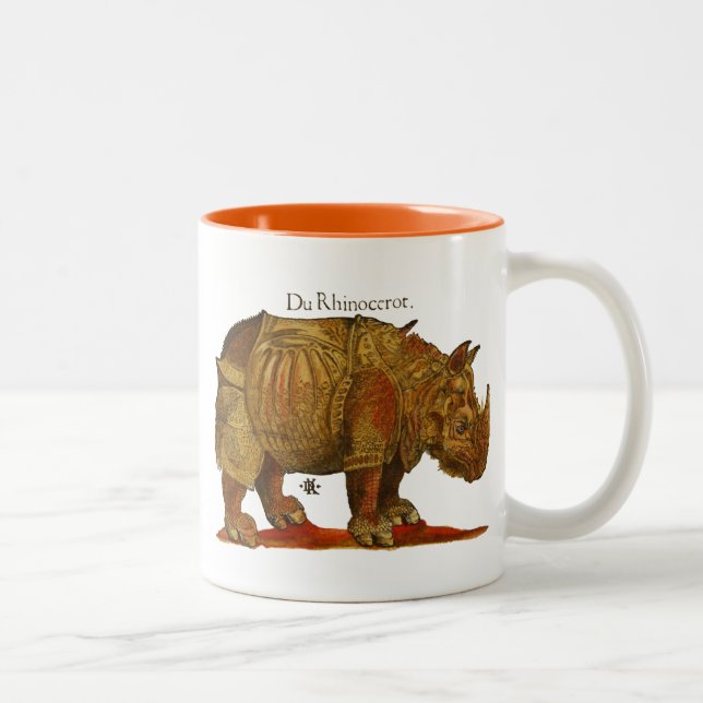 Taza Bicolor Antigüo rinoceronte durer (Derecha)