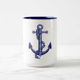 Taza Bicolor Anuncio azul y blanco