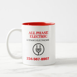 Taza Bicolor Anuncio de Electricista Profesional